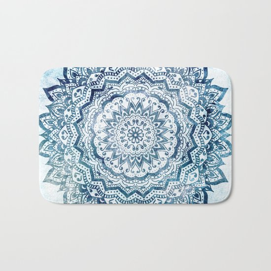 BLUE JEWEL MANDALA Bath Mat