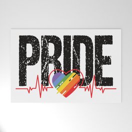 Pride heartbeat Welcome Mat