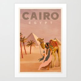 Vintage Travel Cairo, Egypt Art Print