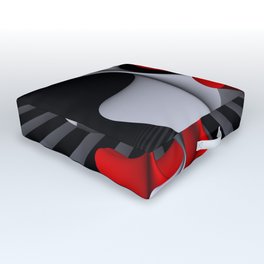 3D in red, white and black -11- Outdoor Floor Cushion