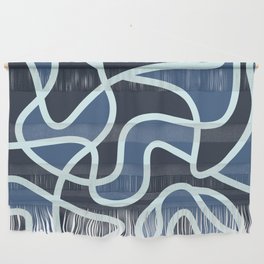 Messy Scribble Texture Background - Metallic Blue and Gunmetal Wall Hanging