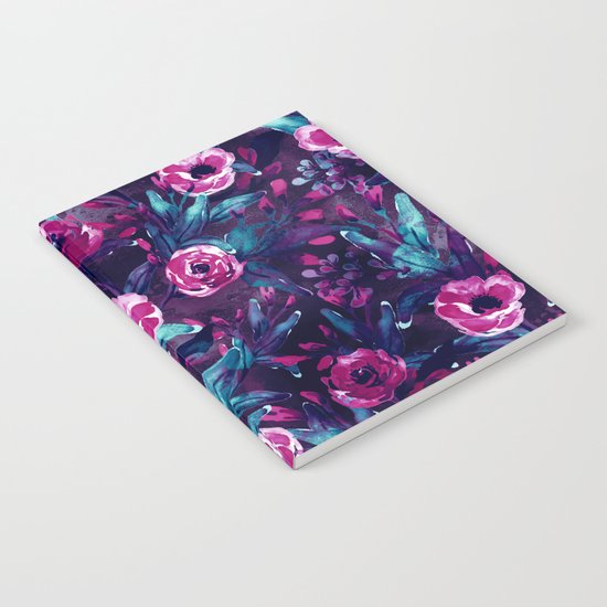 DARK BLUE FLORAL Notebook