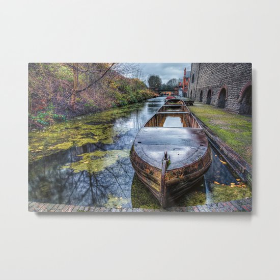 Vintage Canal Boat Metal Print