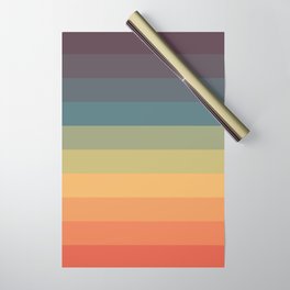 Colorful Retro Striped Rainbow Wrapping Paper