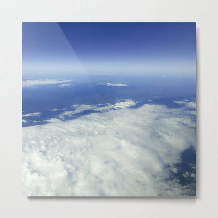 Sky Above the Clouds, Cloudscape background, Blue Sky and Fluffy Clouds Metal Print
