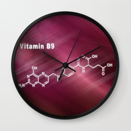 Vitamin B9, folic acid, Structural chemical formula Wall Clock