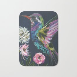Humingbird Painting Boho Bright Bath Mat