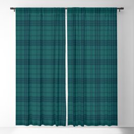 Dark Teal Plaid Blackout Curtain