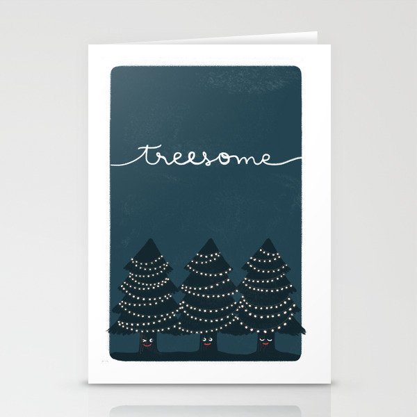 treesome! fairy lights christmas trees Stationery Cards