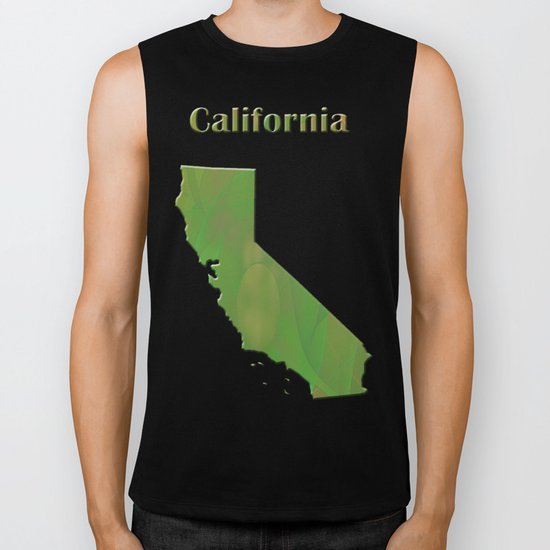 California Map Biker Tank