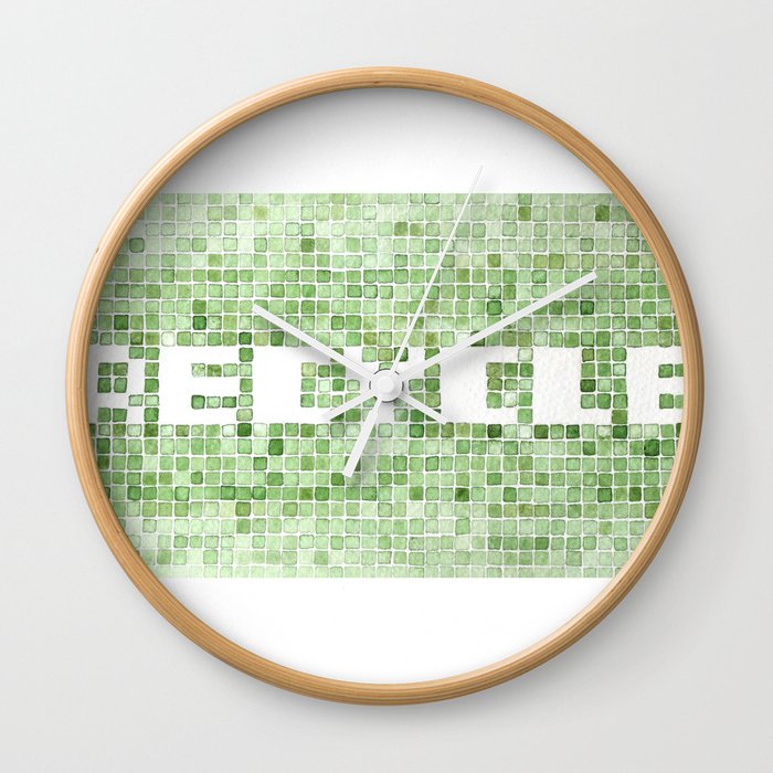 Recycle watercolor mosaic Wall Clock