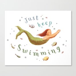 Mergirl - Keep Swimming Canvas Print