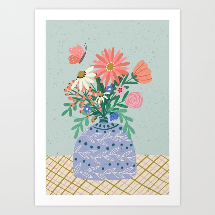Colorful Summer Vase  Art Print