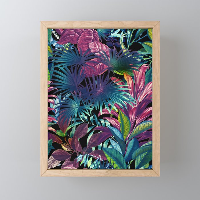 Tropical Garden XV - Night Framed Mini Art Print