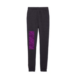 Sketchy Abstract (Black & Purple Pattern) Kids Joggers