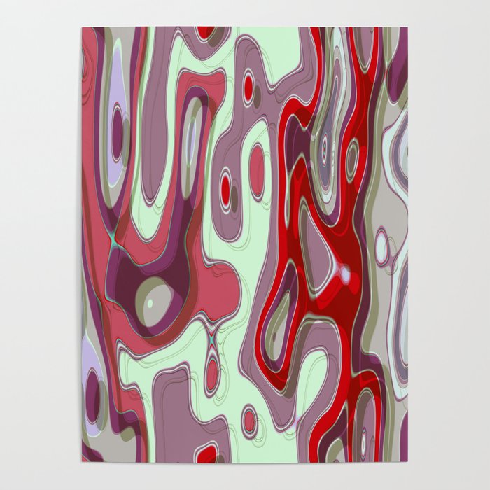 Funky liquid shapes Poster
