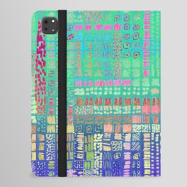 mint pink blue batik inspired ink marks hand-drawn collection iPad Folio Case