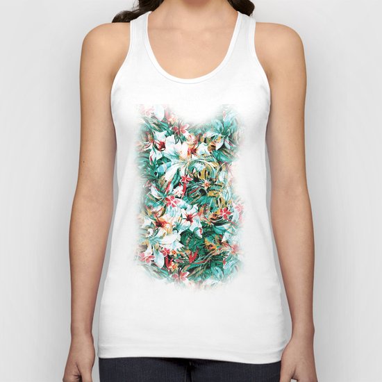 Seamless Floral And Paisley Pattern Unisex Tank Top
