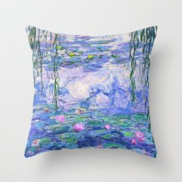 Claude Monet Water Lilies French Impressionist Art Throw Pillow