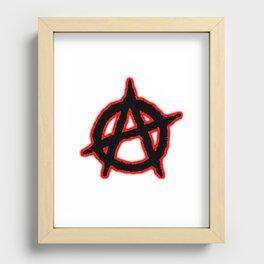 ANARCHIST SIGN WITH RED SHADOW. Recessed Framed Print