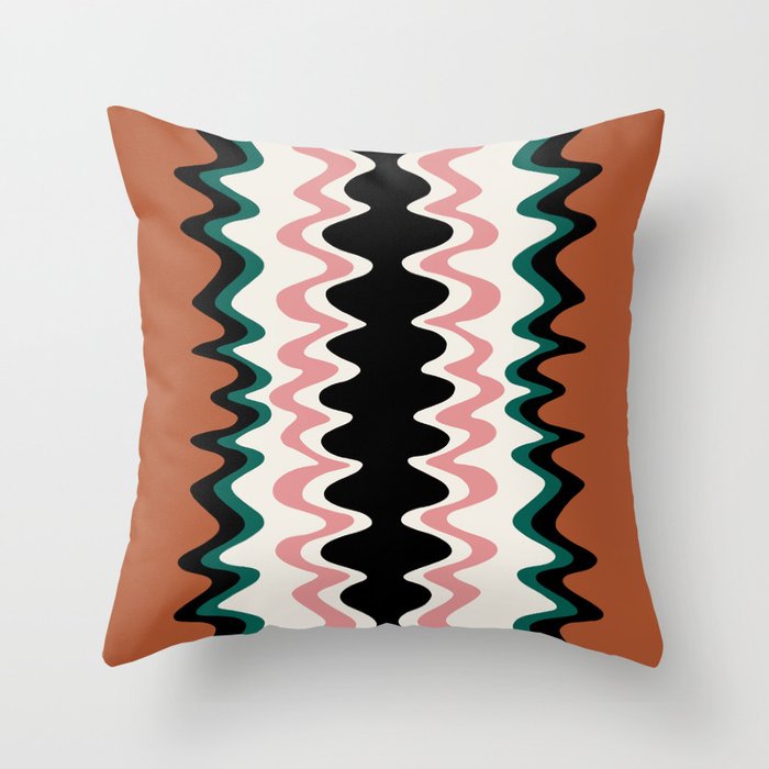 Wavy Stripes Abstract III Throw Pillow