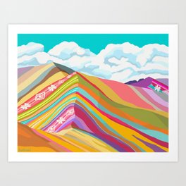Vinicunca, Rainbow Mountain Art Print
