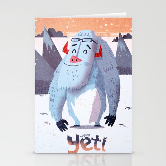 :::Happy Yetis::: Stationery Cards