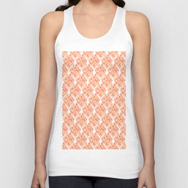 When Hearts Meet Together Pattern - Peach Hearts (On Grey) Unisex Tank Top