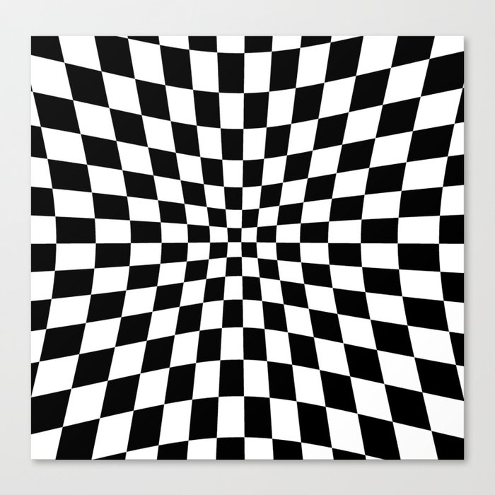 Black Check or Checked Background. Canvas Print