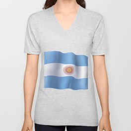 Argentina flag V Neck T Shirt