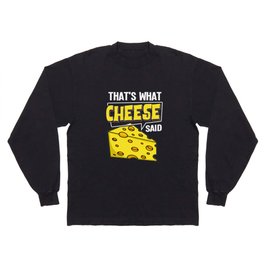Cheese Board Sticks Vegan Funny Puns Long Sleeve T-shirt