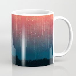 Meteor rain Coffee Mug | Meteorshower, Telescope, Digital, Landscape, Dream, Sky, Nature, Curated, Illustration, Space 