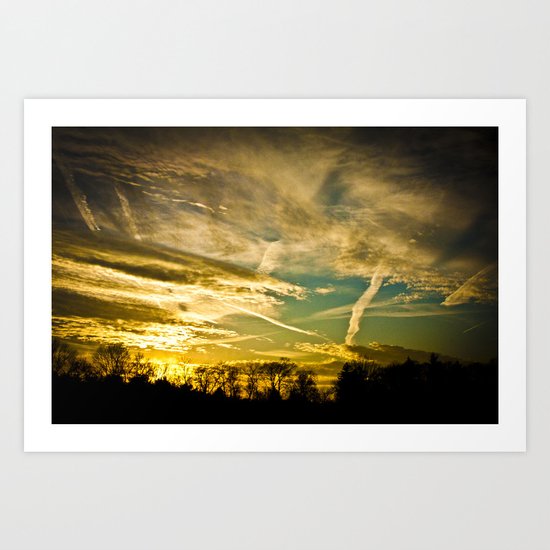 Sundown Sky Planes Art Print