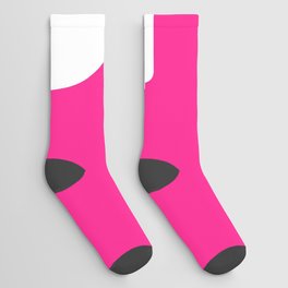 3 (White & Dark Pink Number) Socks