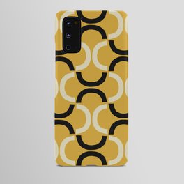 Mid Century Modern Abstract Arc Pattern 623 Yellow and Black Android Case