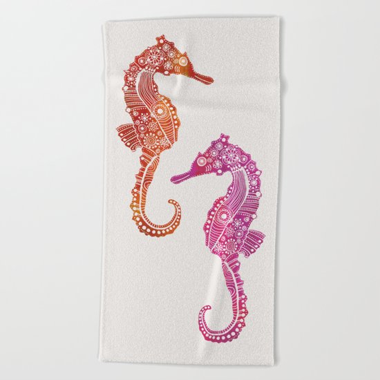 Seahorse Love II Beach Towel