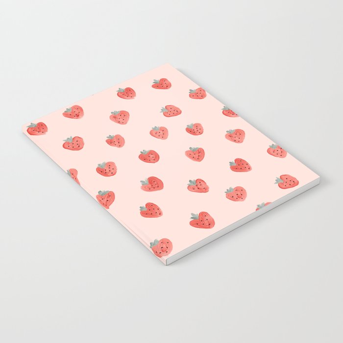 Strawberries on Pink Notebook