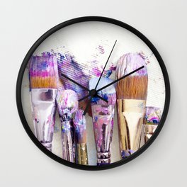 Six Dirty Paintbrushes (Photo) Wall Clock