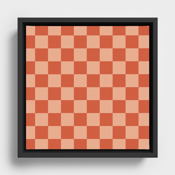 Retro vintage chess: Astro dust and apricot Crush Framed Canvas