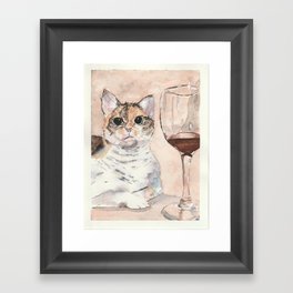 Wine Purrrfection Framed Art Print
