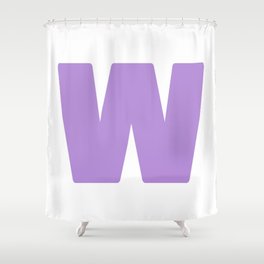 W (Lavender & White Letter) Shower Curtain