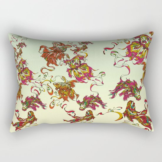 Tanged Veiltail Rainbow Rectangular Pillow
