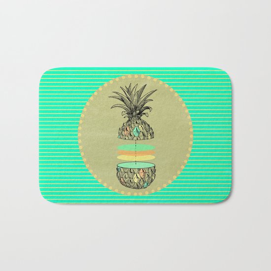 Sliced pineapple Bath Mat