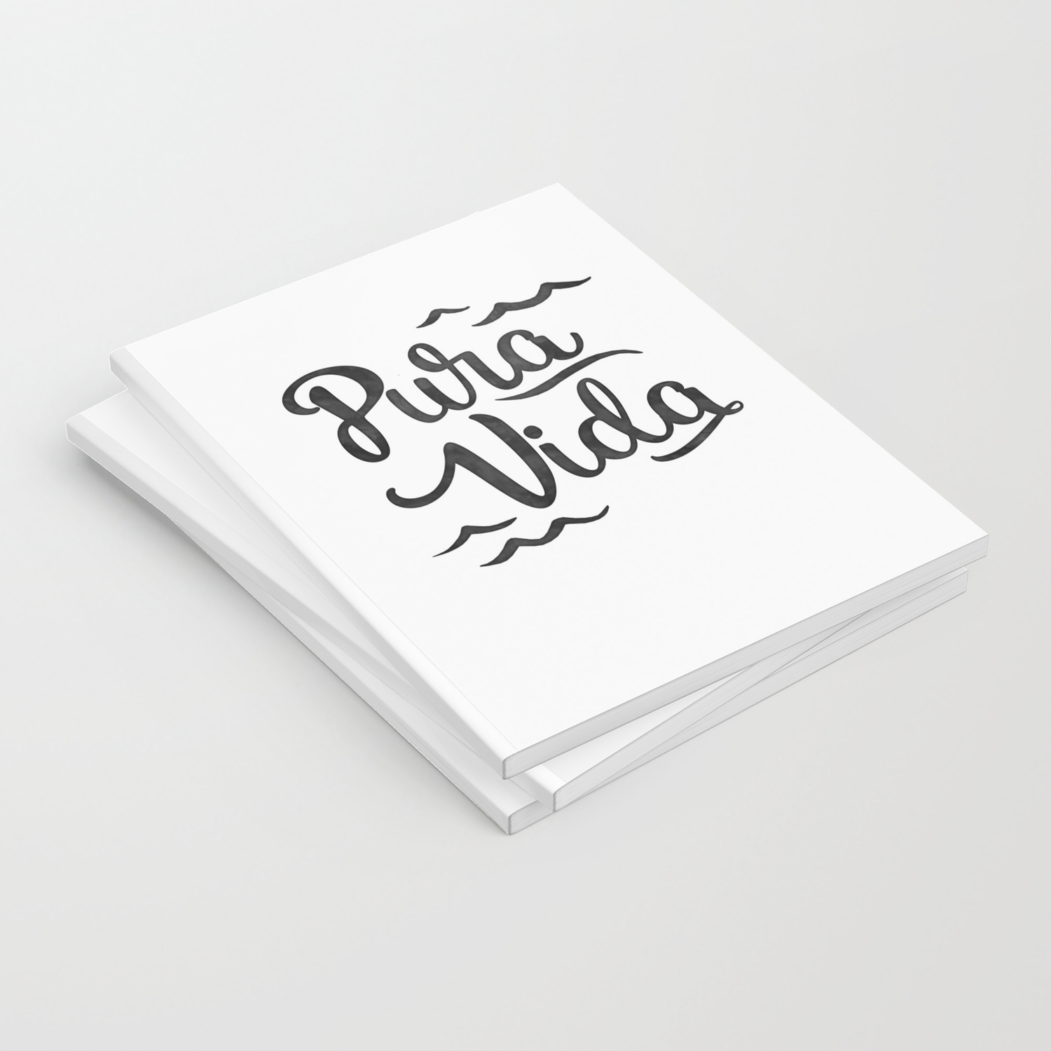 Pura Vida Costa Rica Waves In Black Notebook By Erinmorris Society6