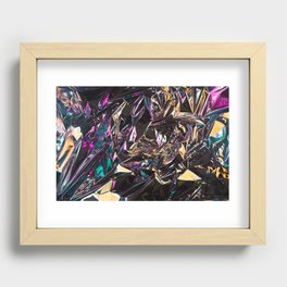 Abstract crumpled foil background. Chameleon color Recessed Framed Print