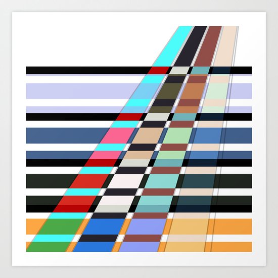 Colorful oblique lines . Abstract pattern 2 . Art Print
