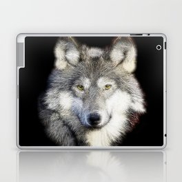 Spiked Gray Wolf Laptop Skin