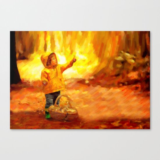 The Little Collector - Painting Style Canvas Print