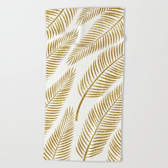 Golden Palm #society6 #decor #buyart Beach Towel
