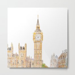 Big Ben and Westminster palace watercolor  Metal Print | Westminsterpalace, Historicalmonument, Historicalbuildings, Europearts, Architecture, Watercolor, England, Londonarts, Landmarksketch, Britain 